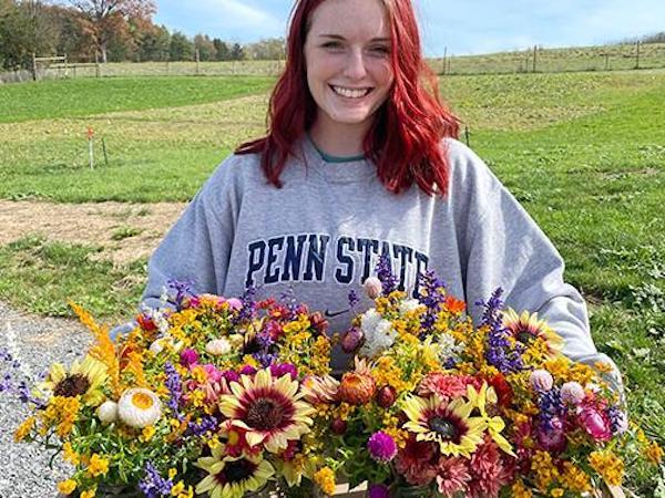 Emily Shiels with flowers